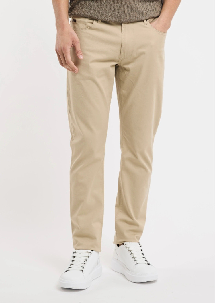 Брюки 5 карманов Slim Slim Fit Низкая для мужчин (478973), цвет Бежевый - №2