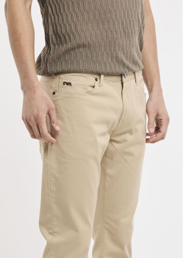 Брюки 5 карманов Slim Slim fit Низкая для мужчин (478973), цвет Бежевый - №3