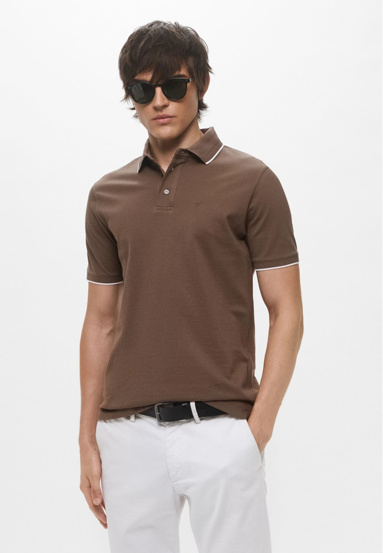Поло Regular fit для мужчин (478990), цвет Коричневый - №2