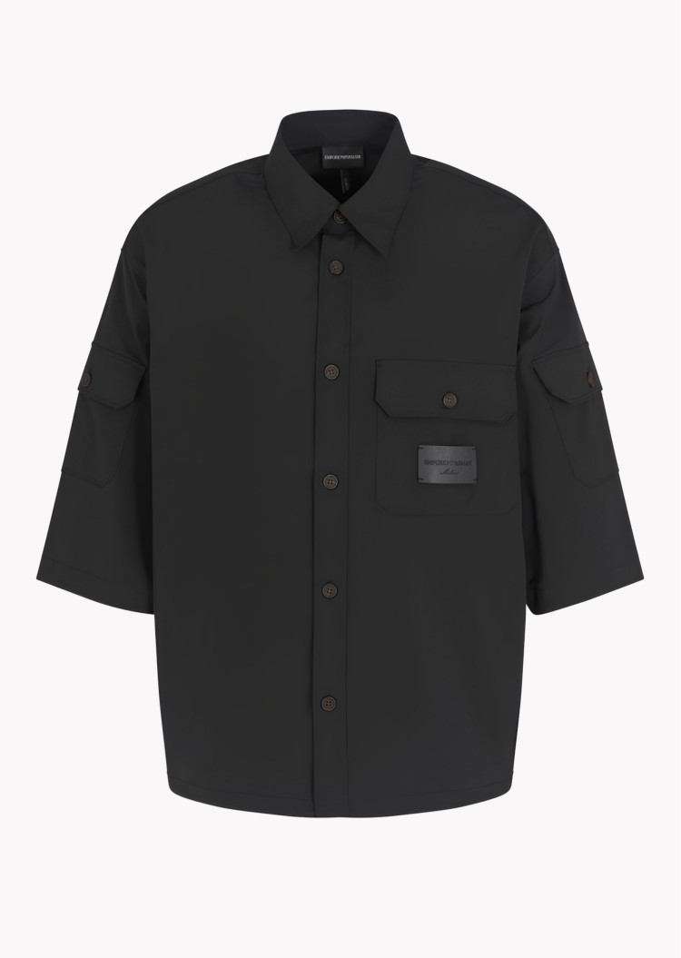 Сорочка повсякденна з коротким рукавом Relaxed fit для чоловіків (479056), колір Чорний - №1