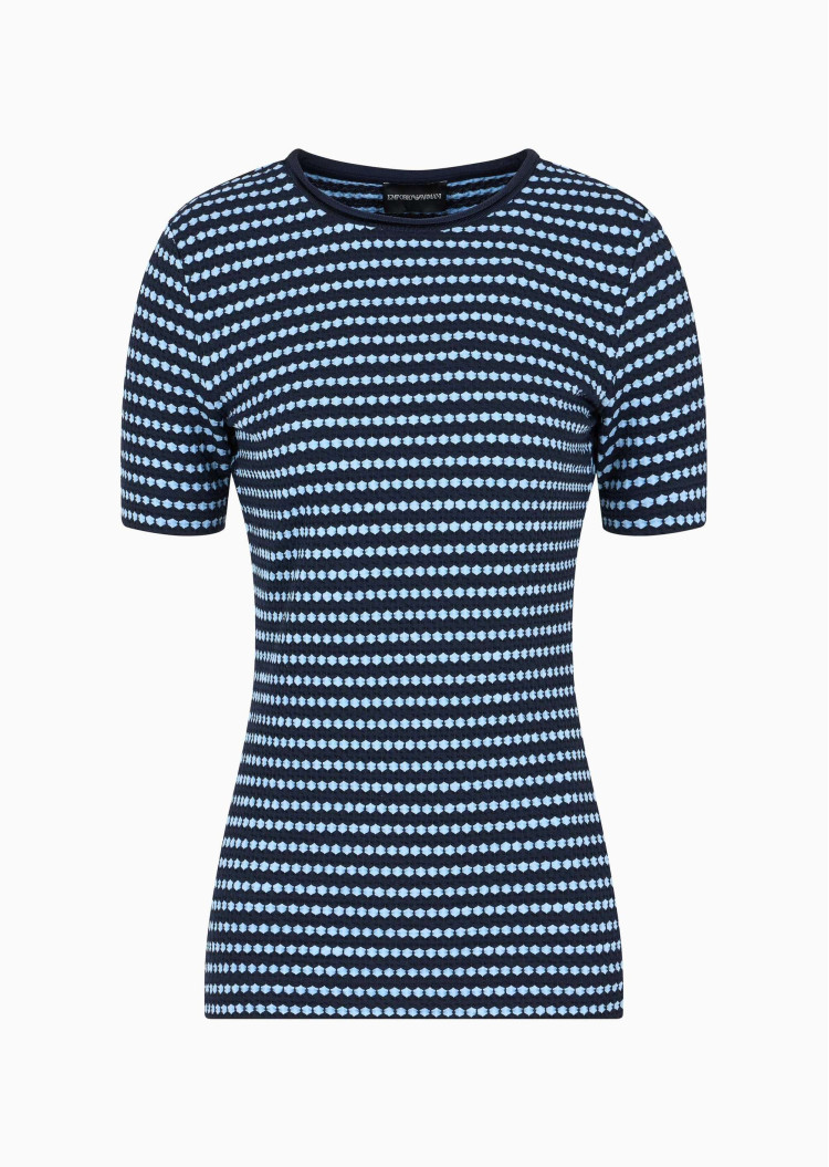 Топ з коротким рукавом Slim fit для жінок (479106), колір Синій - №1