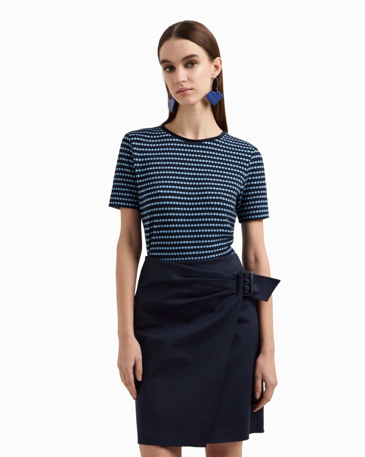 Топ з коротким рукавом Slim fit для жінок (479106), колір Синій - №2