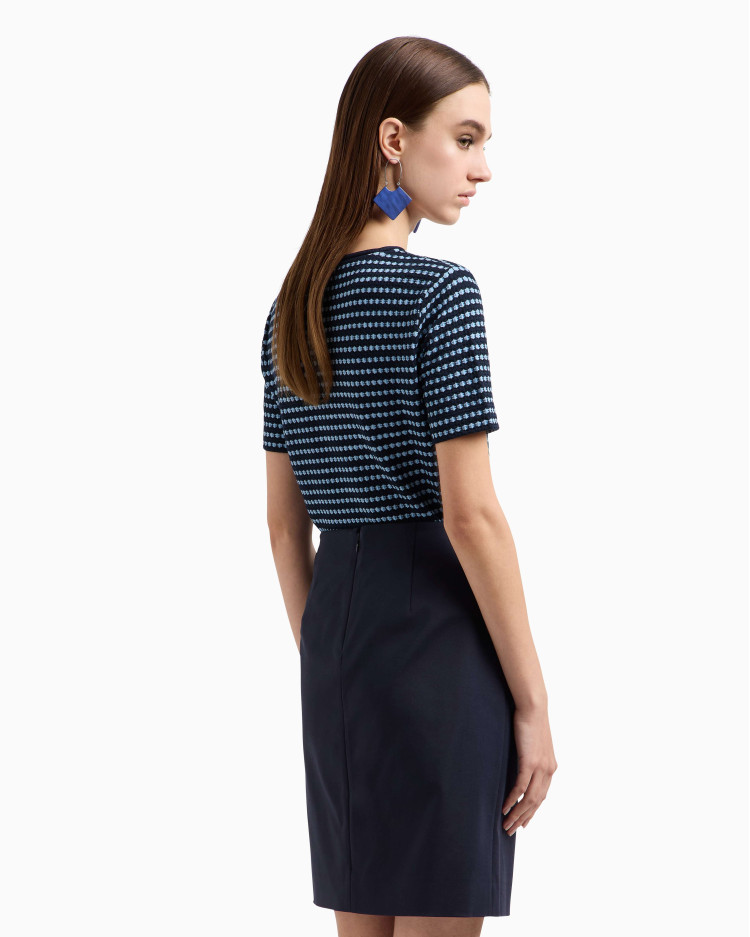 Топ з коротким рукавом Slim fit для жінок (479106), колір Синій - №4