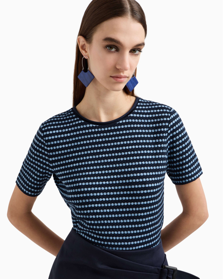 Топ з коротким рукавом Slim fit для жінок (479106), колір Синій - №5
