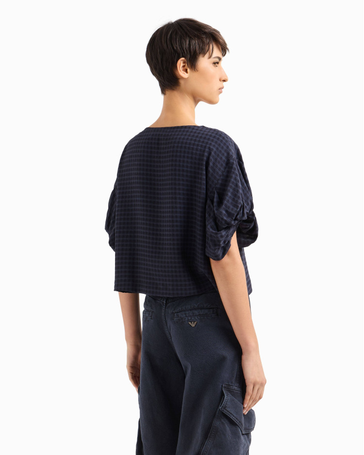Блуза з коротким рукавом Regular fit для жінок (479199), колір Синій - №4