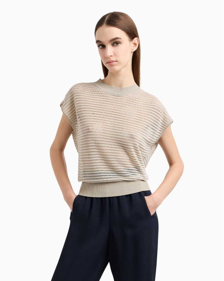Топ з коротким рукавом Regular fit для жінок (479202), колір Бежевий - №2