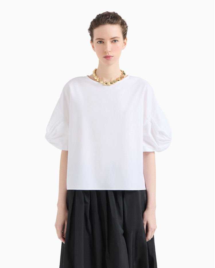 Блуза з коротким рукавом Relaxed fit для жінок (479213), колір Білий - №2