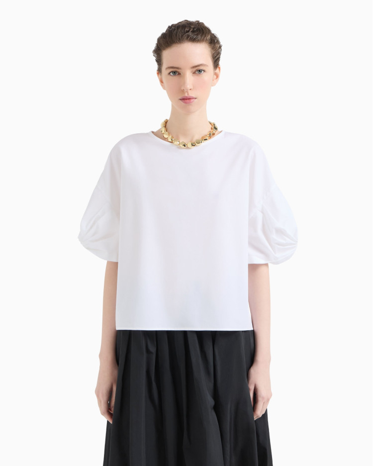 Блуза з коротким рукавом Regular Fit для жінок (479213), колір Білий - №2