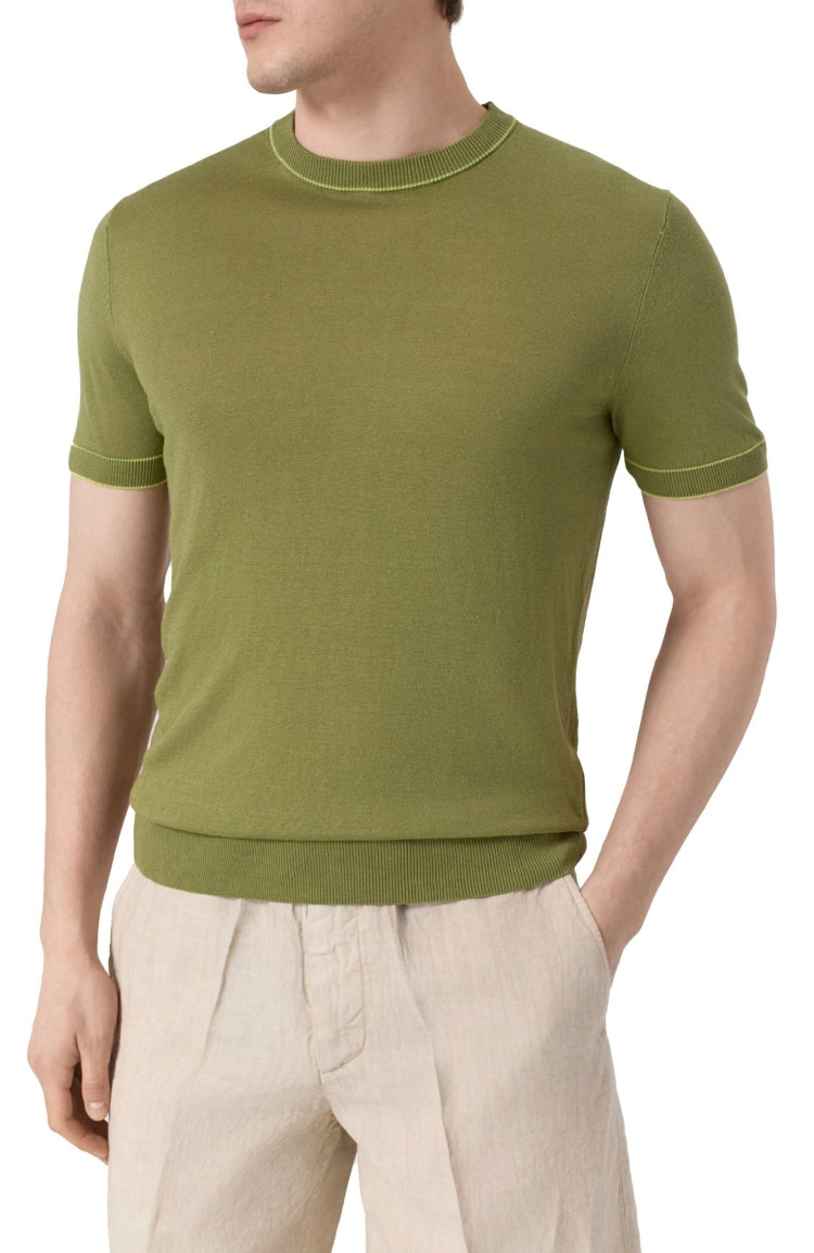 Футболка трикотажная Regular Fit для мужчин (479303), цвет Зеленый - №2