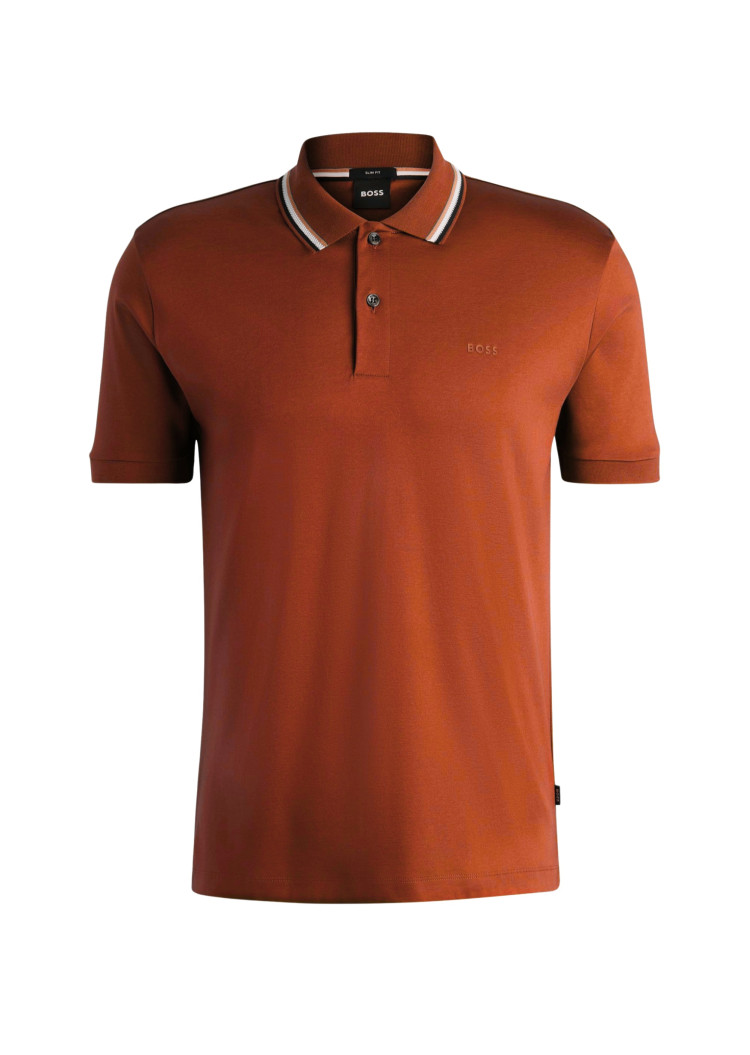 Поло Slim fit для чоловіків (479335), колір Помаранчевий - №1