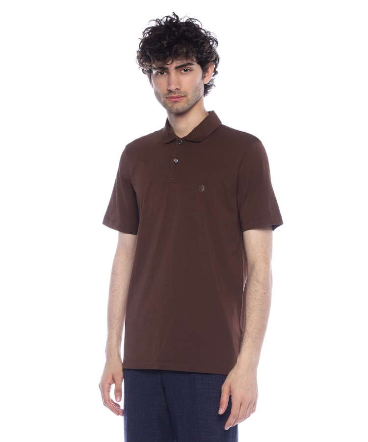 Поло Regular fit для чоловіків (479337), колір Коричневий - №1