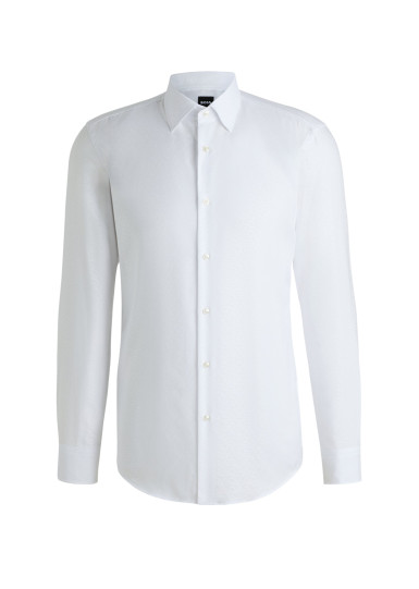 Сорочка деловая Slim Fit: приталенный силуэт, но не слишком узкий.