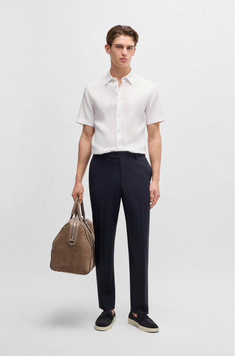 Сорочка повсякденна з коротким рукавом Slim fit для чоловіків (479364), колір Білий - №3
