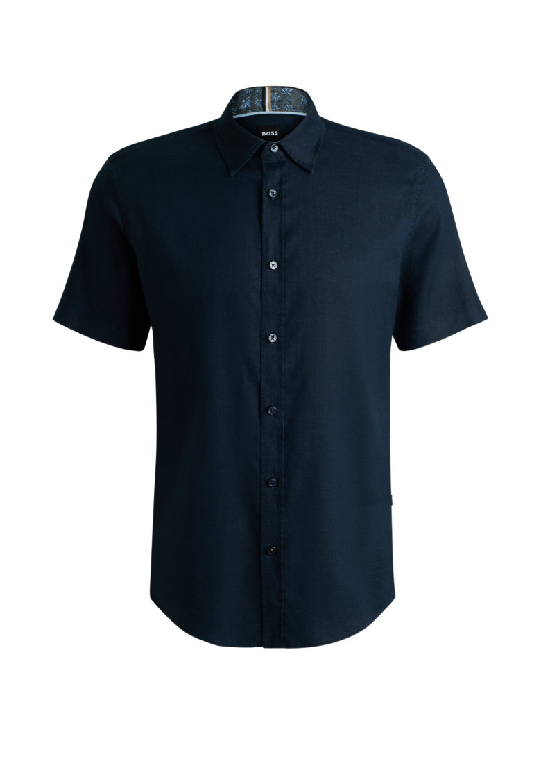 Сорочка повсякденна з коротким рукавом Slim Fit: приталений силует, але не надто вузький.