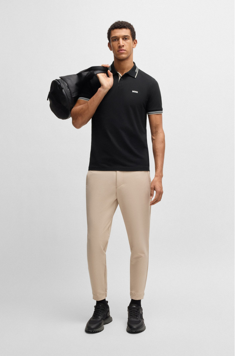 Поло Slim fit для чоловіків (479483), колір Чорний - №3