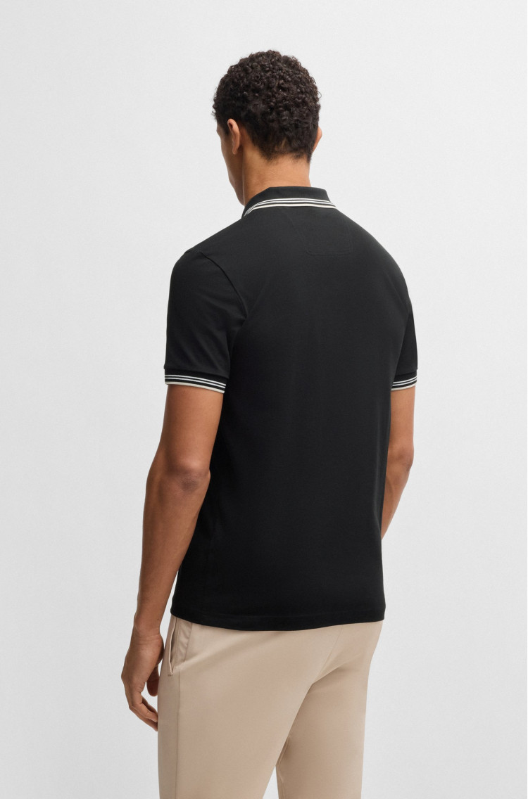 Поло Slim fit для чоловіків (479483), колір Чорний - №4