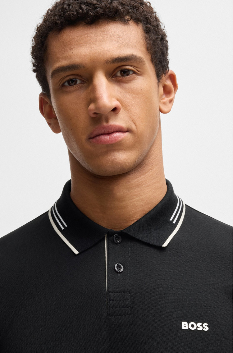 Поло Slim Fit для мужчин (479483), цвет Черный - №5