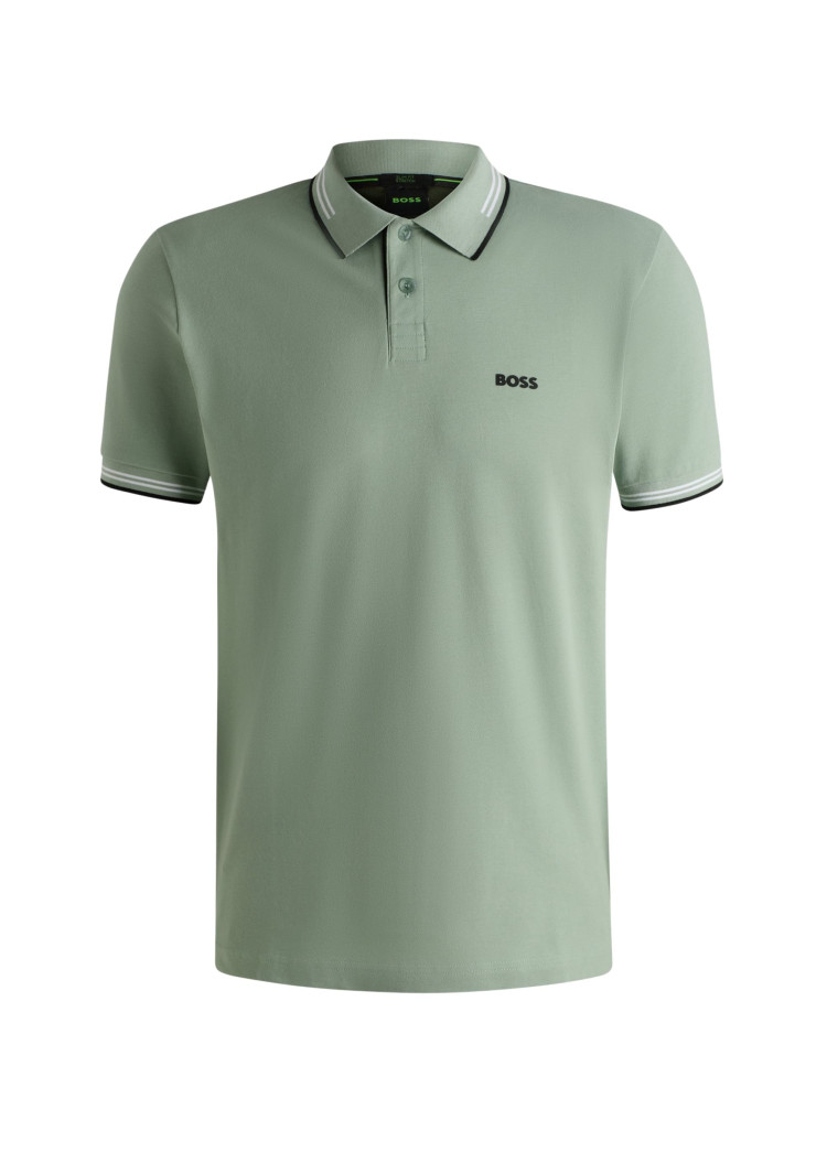 Поло Slim fit для мужчин (479486), цвет Зеленый - №1