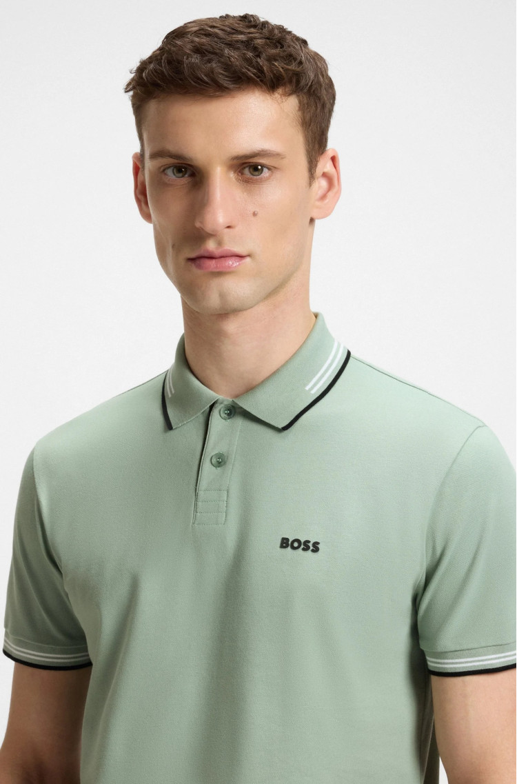 Поло Slim fit для мужчин (479486), цвет Зеленый - №5