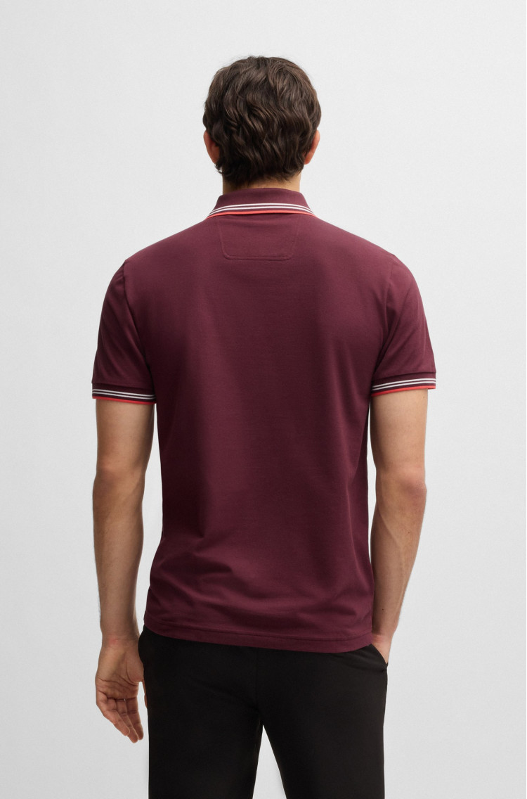 Поло Slim fit для чоловіків (479487), колір Бордовий - №4
