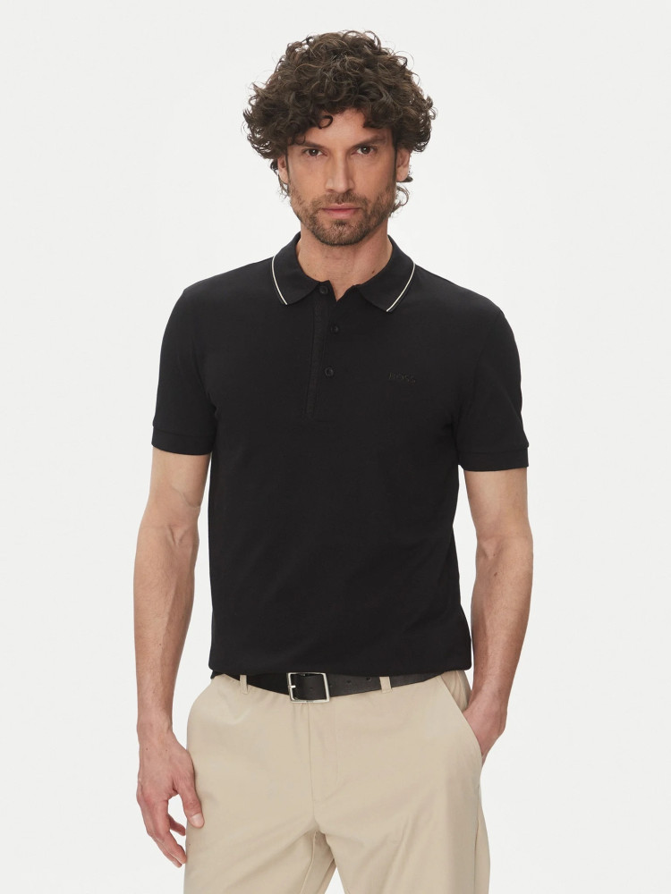 Поло Slim Fit для чоловіків (479488), колір Чорний - №2