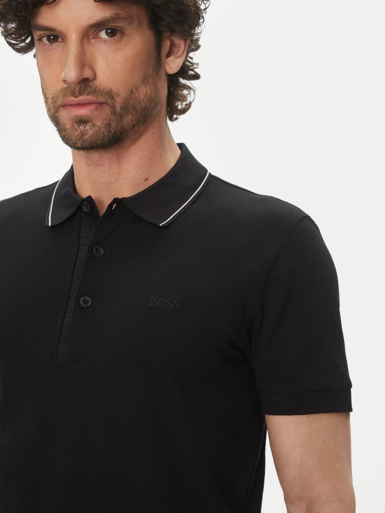 Поло Slim Fit для чоловіків (479488), колір Чорний - №5