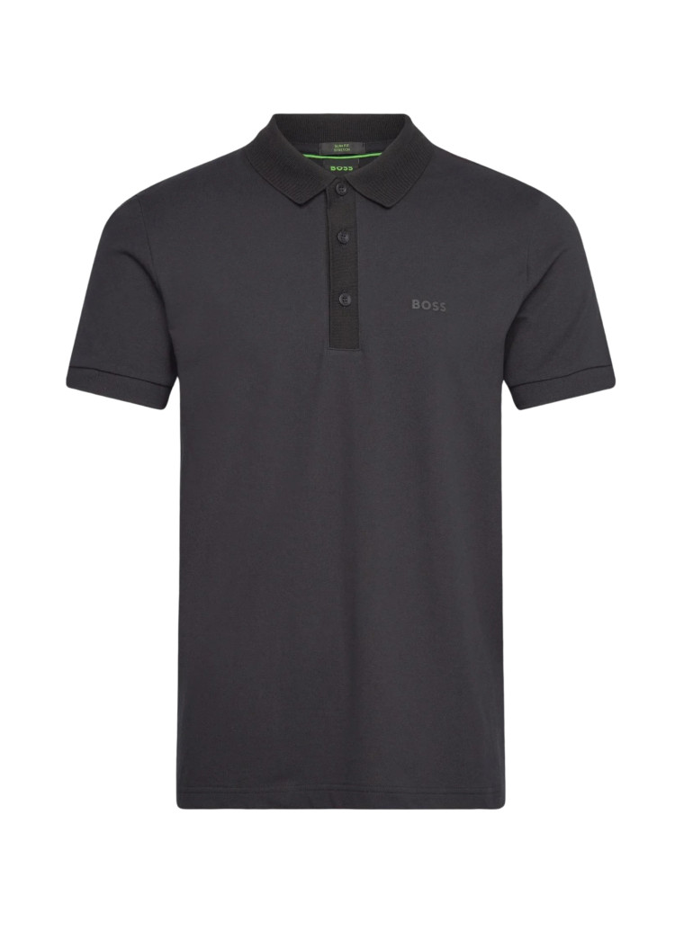 Поло Slim fit для чоловіків (479536), колір Чорний - №1