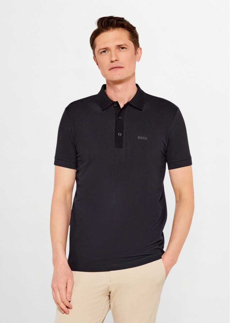 Поло Slim fit для чоловіків (479536), колір Чорний - №2
