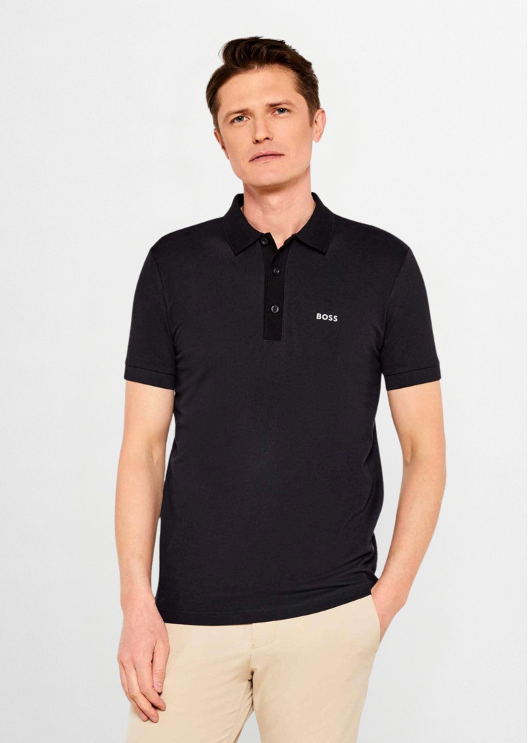 Поло Slim Fit для мужчин (479536), цвет Черный - №2