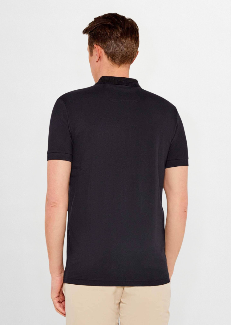 Поло Slim fit для чоловіків (479536), колір Чорний - №3