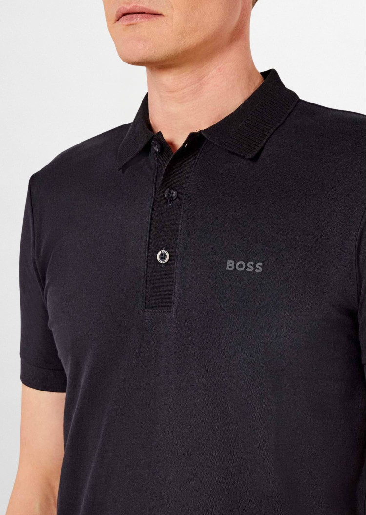 Поло Slim fit для чоловіків (479536), колір Чорний - №4