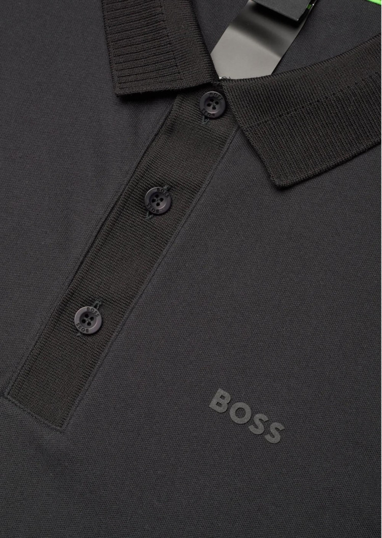 Поло Slim fit для чоловіків (479536), колір Чорний - №5