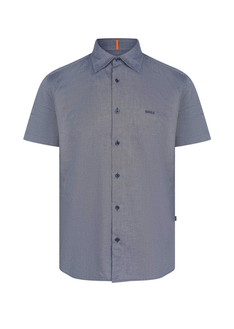 Сорочка деловая с коротким рукавом Regular fit для мужчин (479575), цвет Синий - №1
