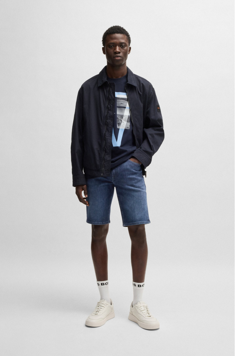 Шорти джинсові Slim fit для чоловіків (479585), колір Синій - №3