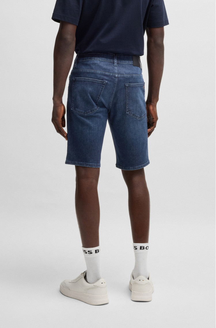 Шорти джинсові Slim fit для чоловіків (479585), колір Синій - №4