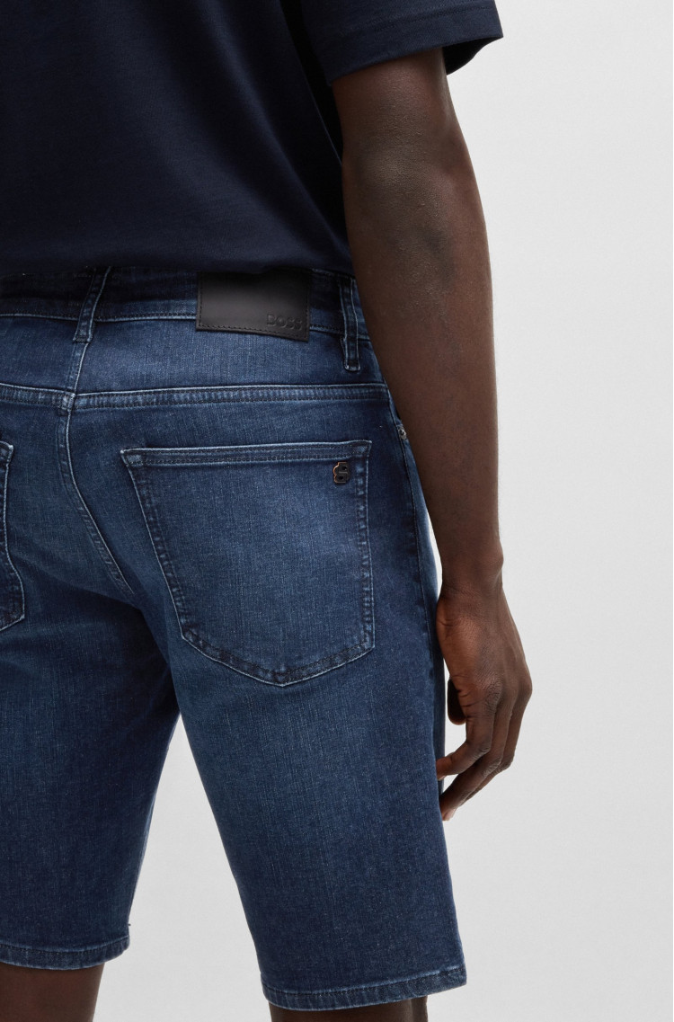 Шорти джинсові Slim fit для чоловіків (479585), колір Синій - №5