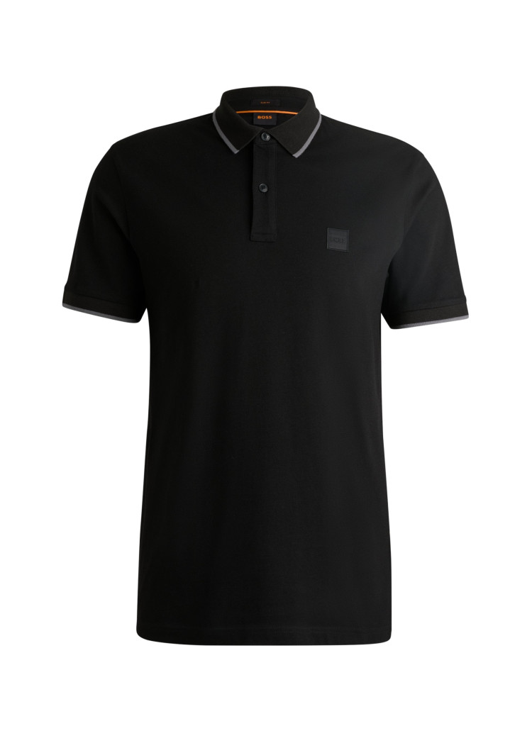 Поло Slim fit для чоловіків (479598), колір Чорний - №1