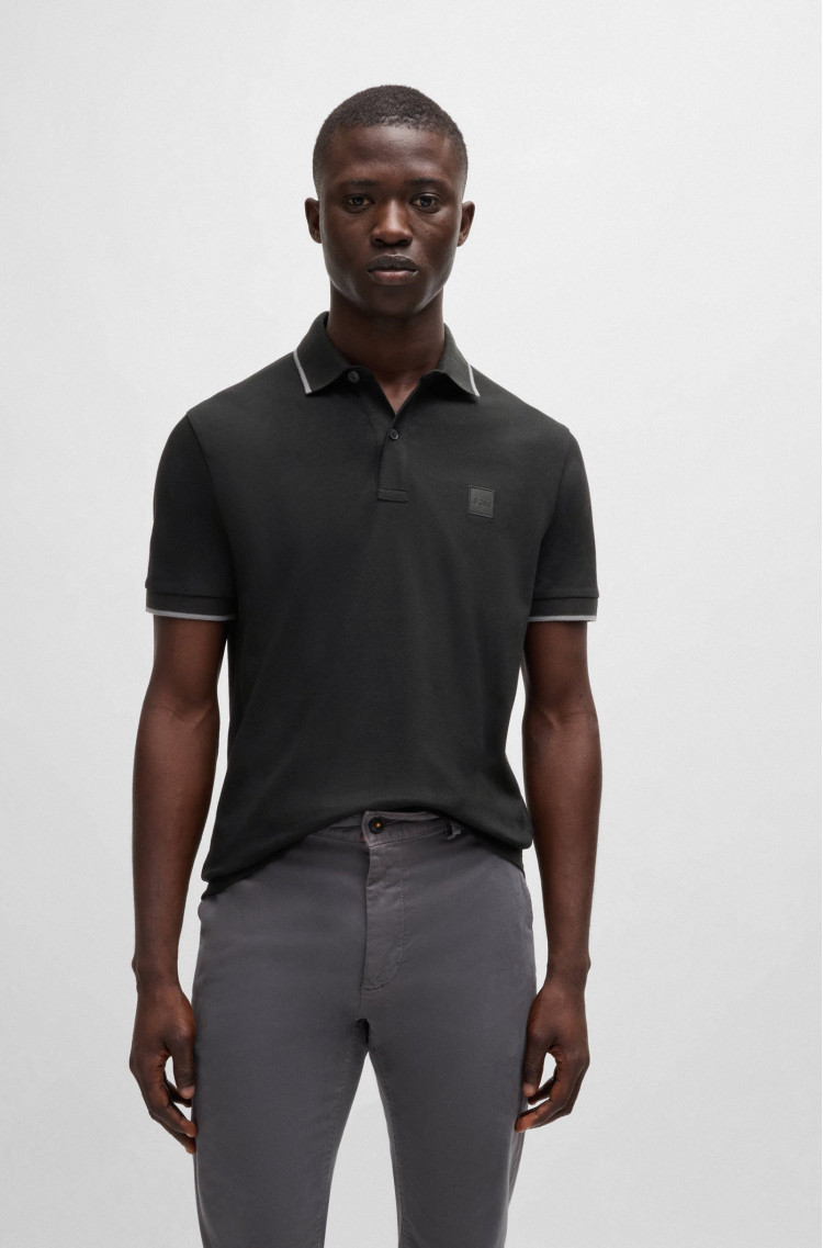 Поло Slim Fit для мужчин (479598), цвет Черный - №2