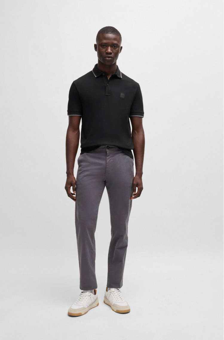 Поло Slim fit для чоловіків (479598), колір Чорний - №3