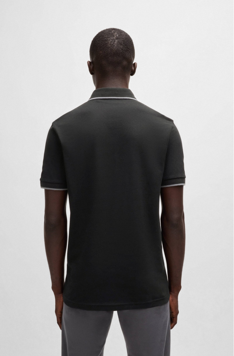 Поло Slim fit для чоловіків (479598), колір Чорний - №4
