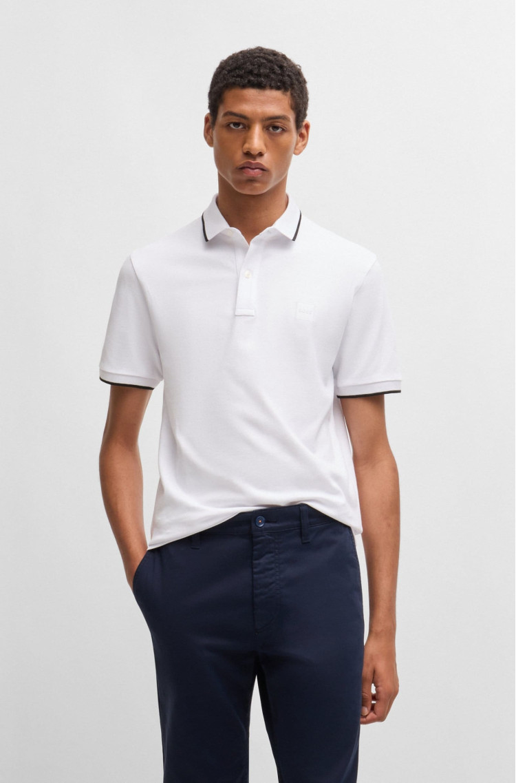 Поло Slim fit для чоловіків (479599), колір Білий - №2
