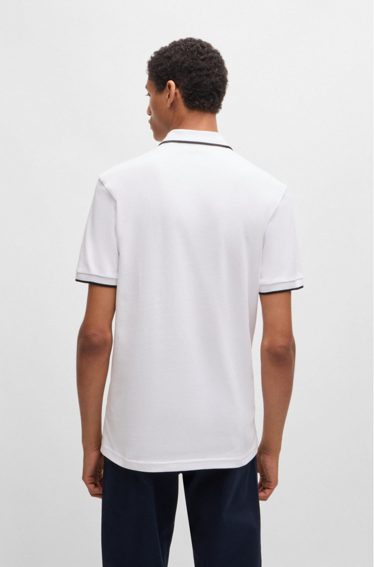 Поло Slim fit для чоловіків (479599), колір Білий - №4