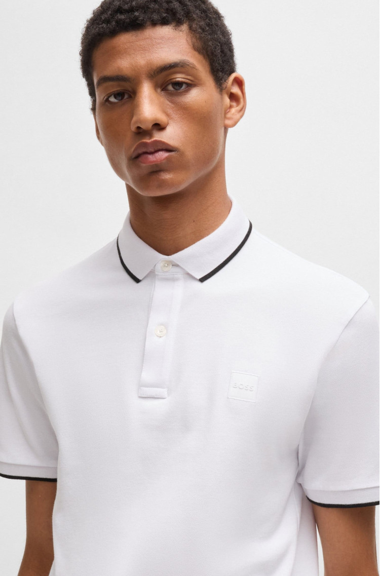 Поло Slim fit для чоловіків (479599), колір Білий - №5