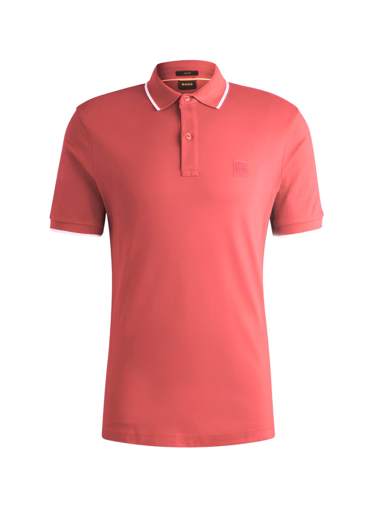 Поло Slim fit для чоловіків (479600), колір Червоний - №1