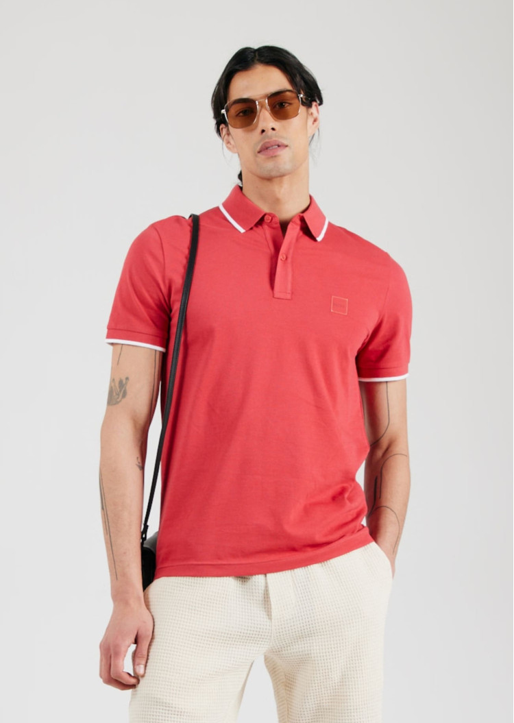 Поло Slim fit для чоловіків (479600), колір Червоний - №2