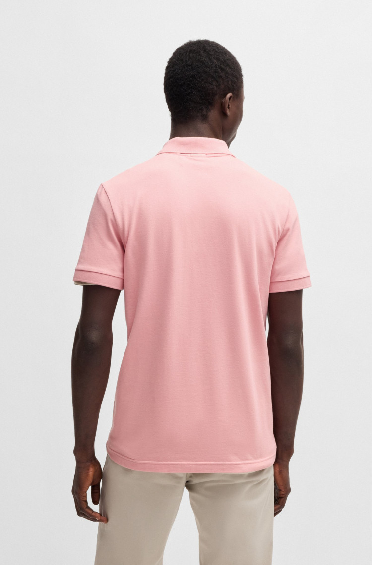Поло Slim fit для чоловіків (479602), колір Рожевий - №4
