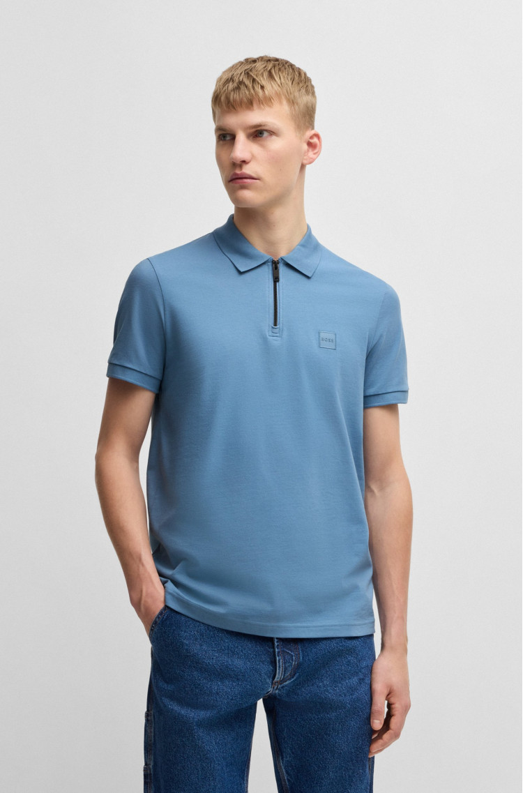 Поло Slim fit для чоловіків (479608), колір Синій - №2