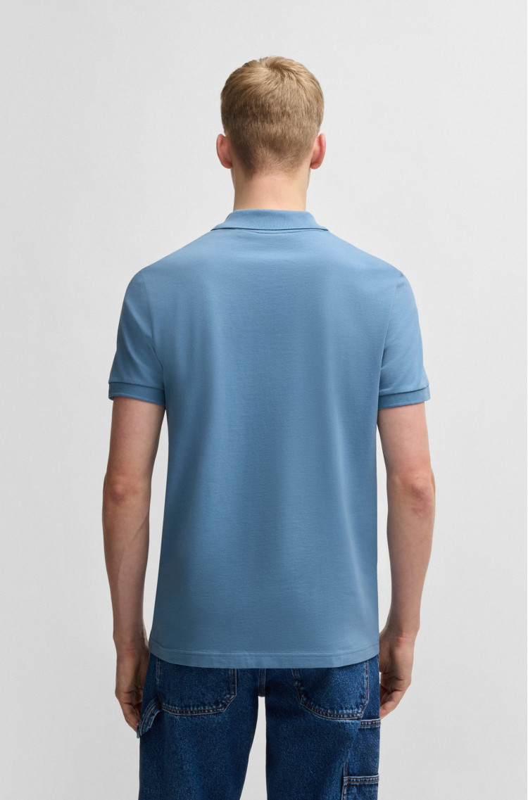 Поло Slim fit для чоловіків (479608), колір Синій - №4
