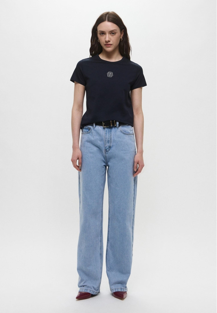 Футболка Slim Fit для жінок (479690), колір Синій - №3