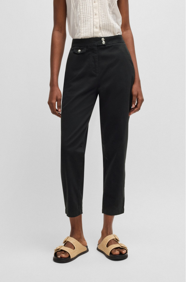 Брюки повсякденні Slim Fit Висока для жінок (479770), колір Чорний - №3